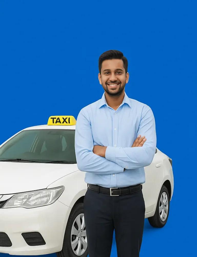 Wheelocity Taxi driver and taxi image